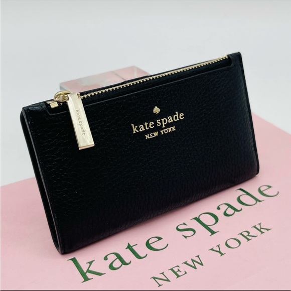 Kate Spade Leila Small Slim Bifold Wallet Black - Picture 3 of 8
